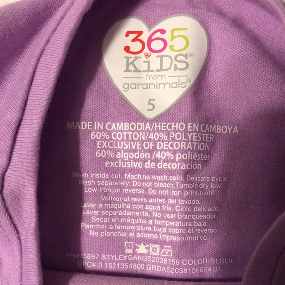 365Kids Purple Sequin Mermaid T-shirt Girls Size 5 - Picture 6 of 10